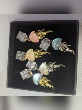 Glitter Jellyfish Phone Charm Ocean Kawaii Y2K Bag Charm Blue Pink